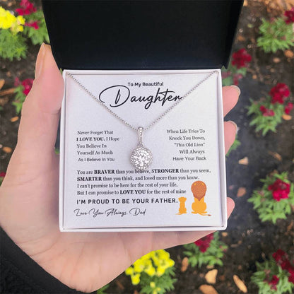 To My Daughter Necklace - Holiday Present for Daughter from Dad - Eternal Hope Necklace