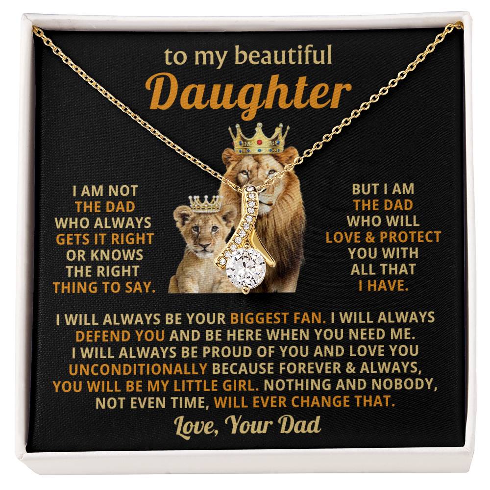 To My Daughter Necklace - Everyday Love Jewelry Gift from Dad for Daughter’s Birthday & Just Because - Alluring Beauty Necklace