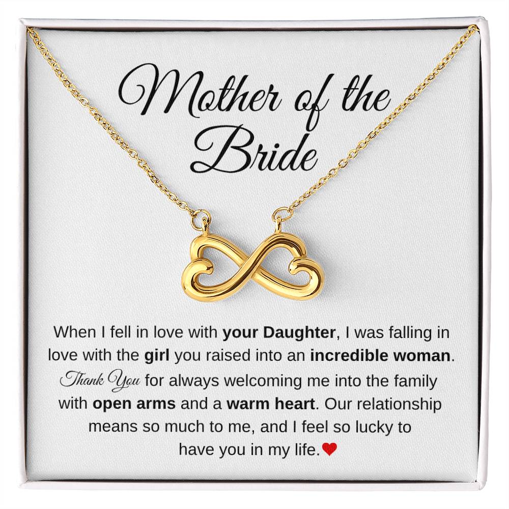 Mother of the Bride Present from Son In Law - Our relationship means so much to me - Endless Love Necklace