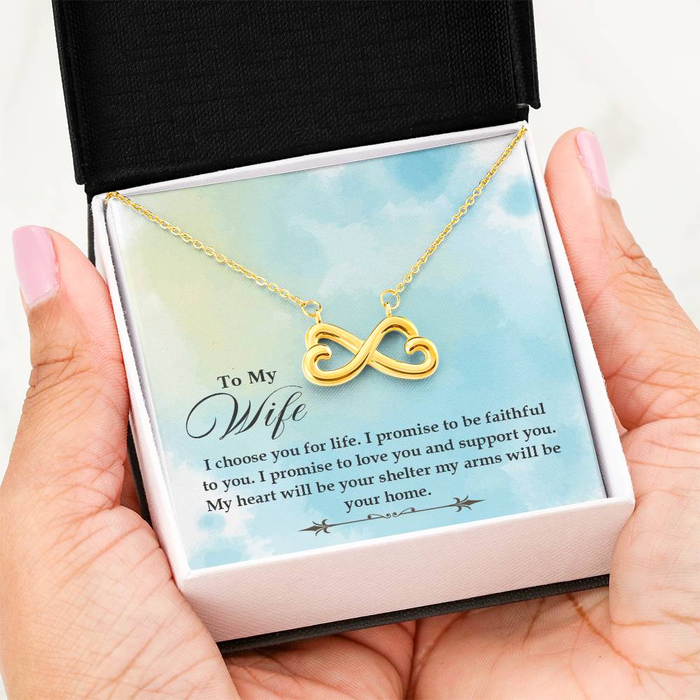 To My Wife Necklace - Touching Romantic Gift for Wife from Husband for Christmas, Anniversary & Valentine’s Day - Endless Love Necklace
