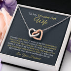 Romantic Gift for Smokin' Hot Wife - Jewelry from Husband for Valentine’s Day - Interlocking Hearts Necklace