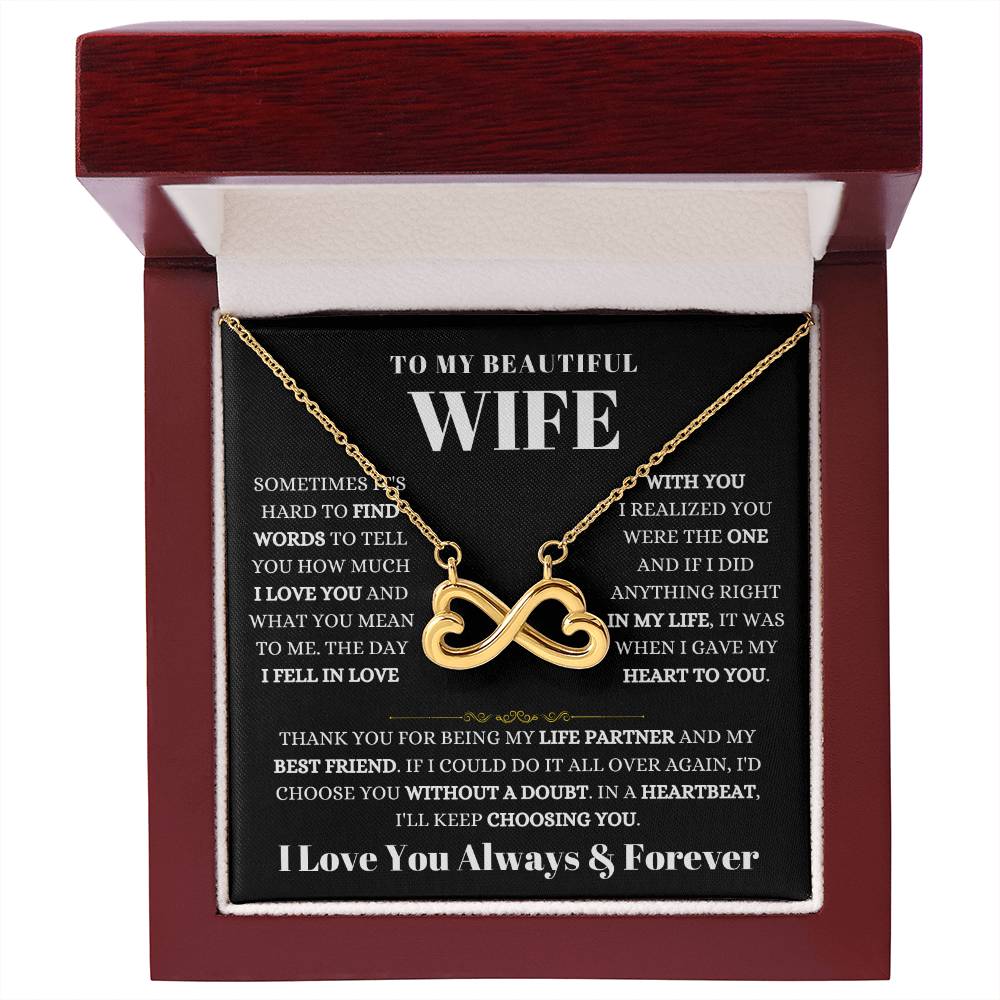 Romantic Gift for Wife from Husband - Meaningful Jewelry for Birthday, Anniversary, Christmas & Valentine’s Day - Endless Love Necklace