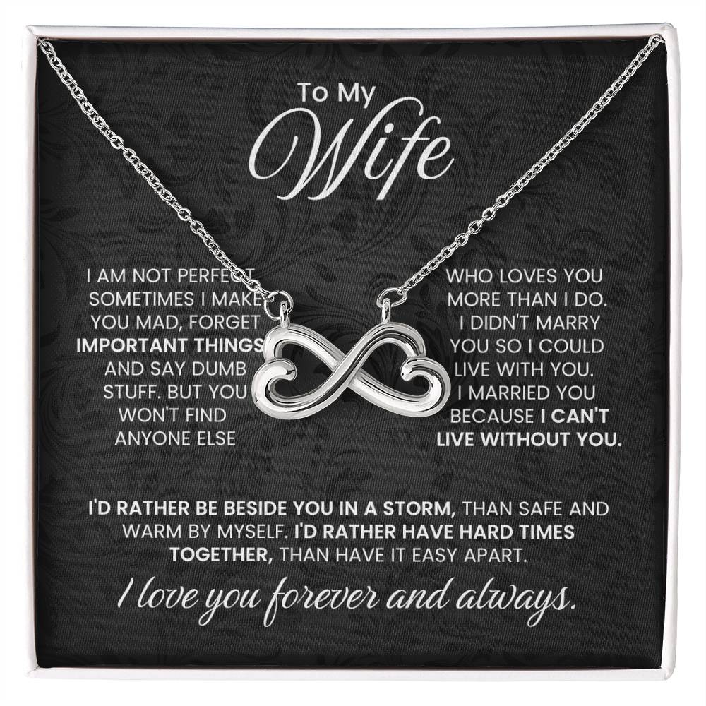 To My Wife Necklace - Loving Husband to Wife Gift for Christmas, Valentine’s Day, Anniversary & Special Days - Endless Love Necklace