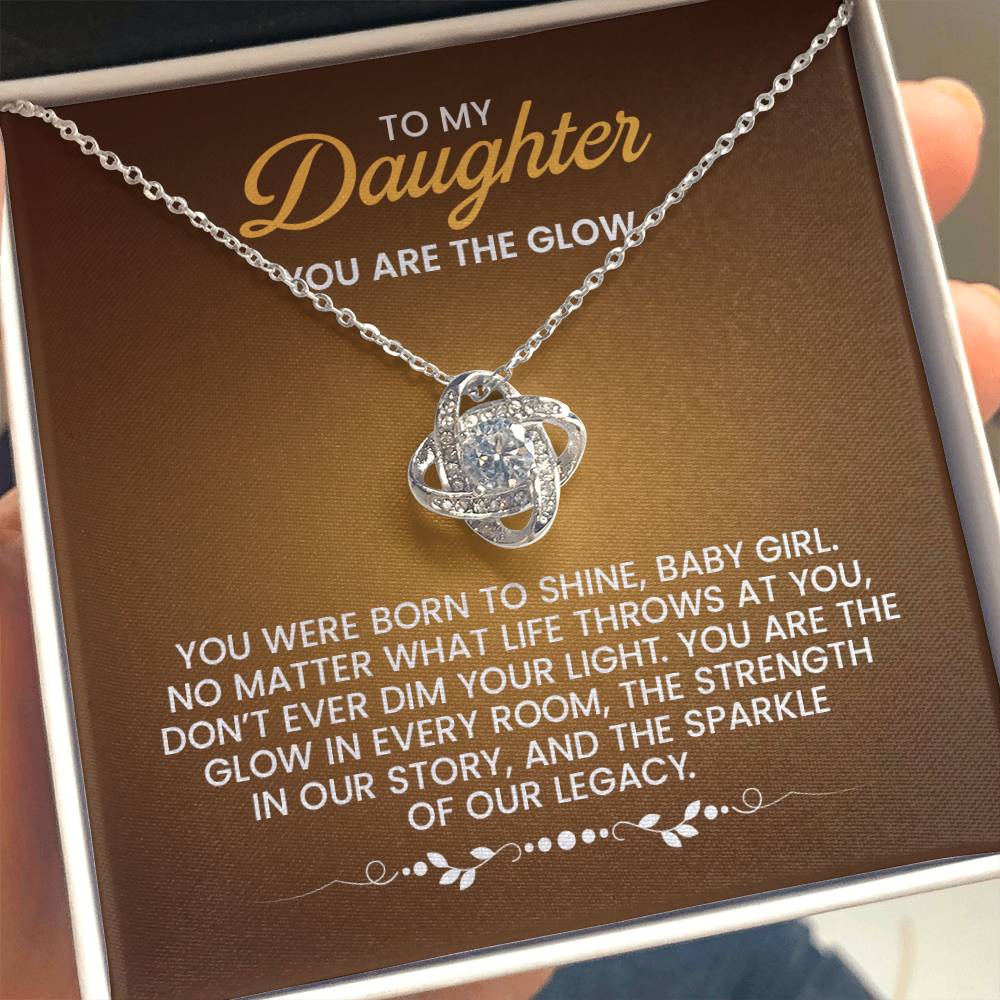To My Daughter Necklace – Daughter Gift for Valentine’s and Graduation – Love Knot Necklace