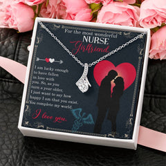 Necklace Gift For Nurse Girlfriend, Romantic Birthday Gift, Anniversary Jewelry For Her, For the most wonderful nurse girlfriend