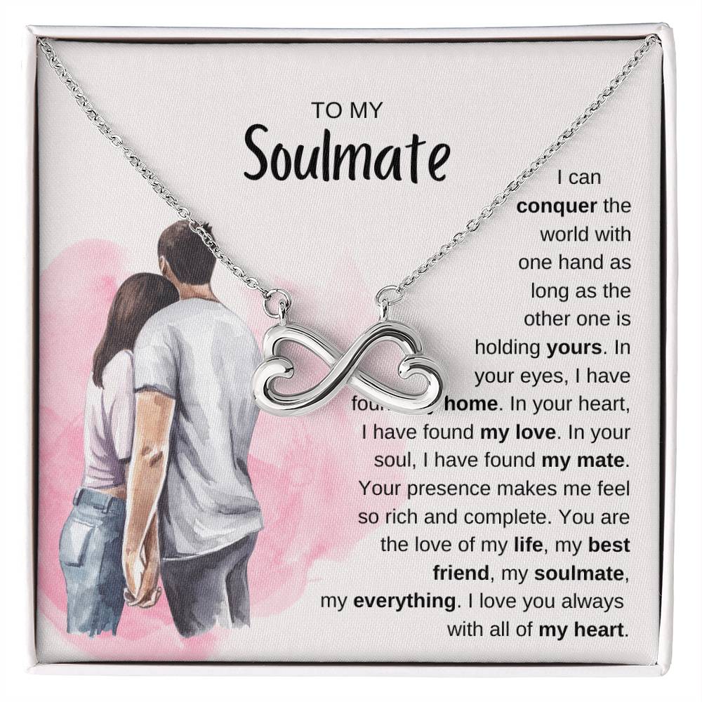To My Soulmate Necklace - Best Soulmate Gift Idea for Valentine’s Day & Everyday Romance - Endless Love Necklace