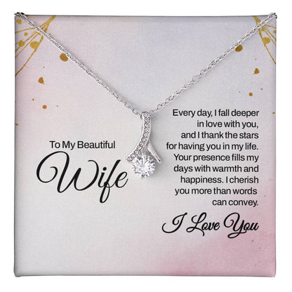 Unique Gift for Wife - Loving Jewelry from Husband for Birthday, Valentine’s Day & Holidays - Alluring Beauty Necklace