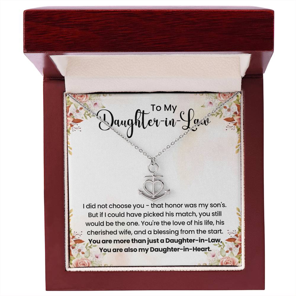 To My Beautiful Daughter In Law - Anchor Pendant Necklace - Gift for Bonus Daughter