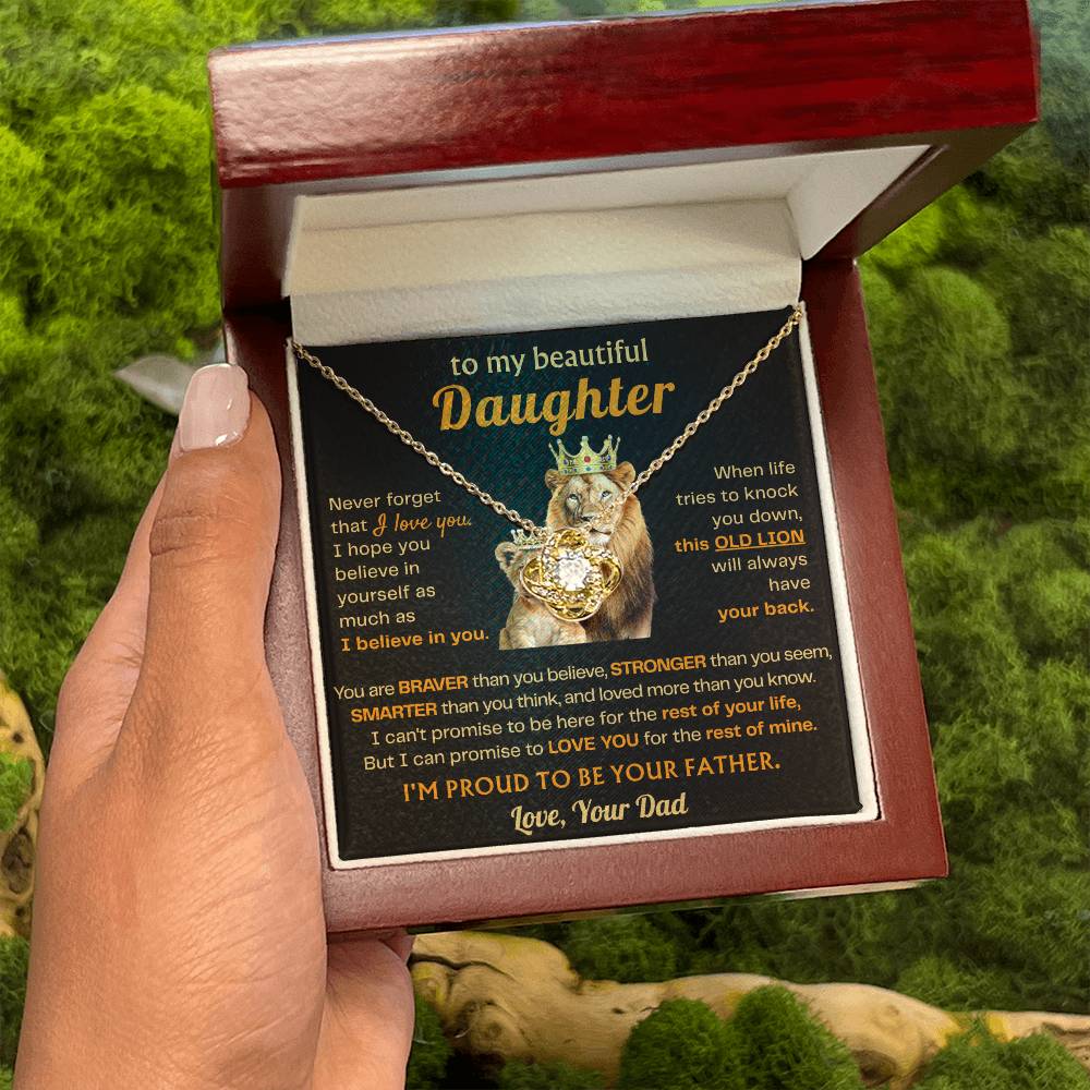 To My Daughter Necklace - Sentimental Surprise Gift from Dad - Love Knot Necklace