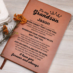 Graphic Journal for Grandson, Birthday Gift, Personalized Notebook, Cool Teen Writing Journal