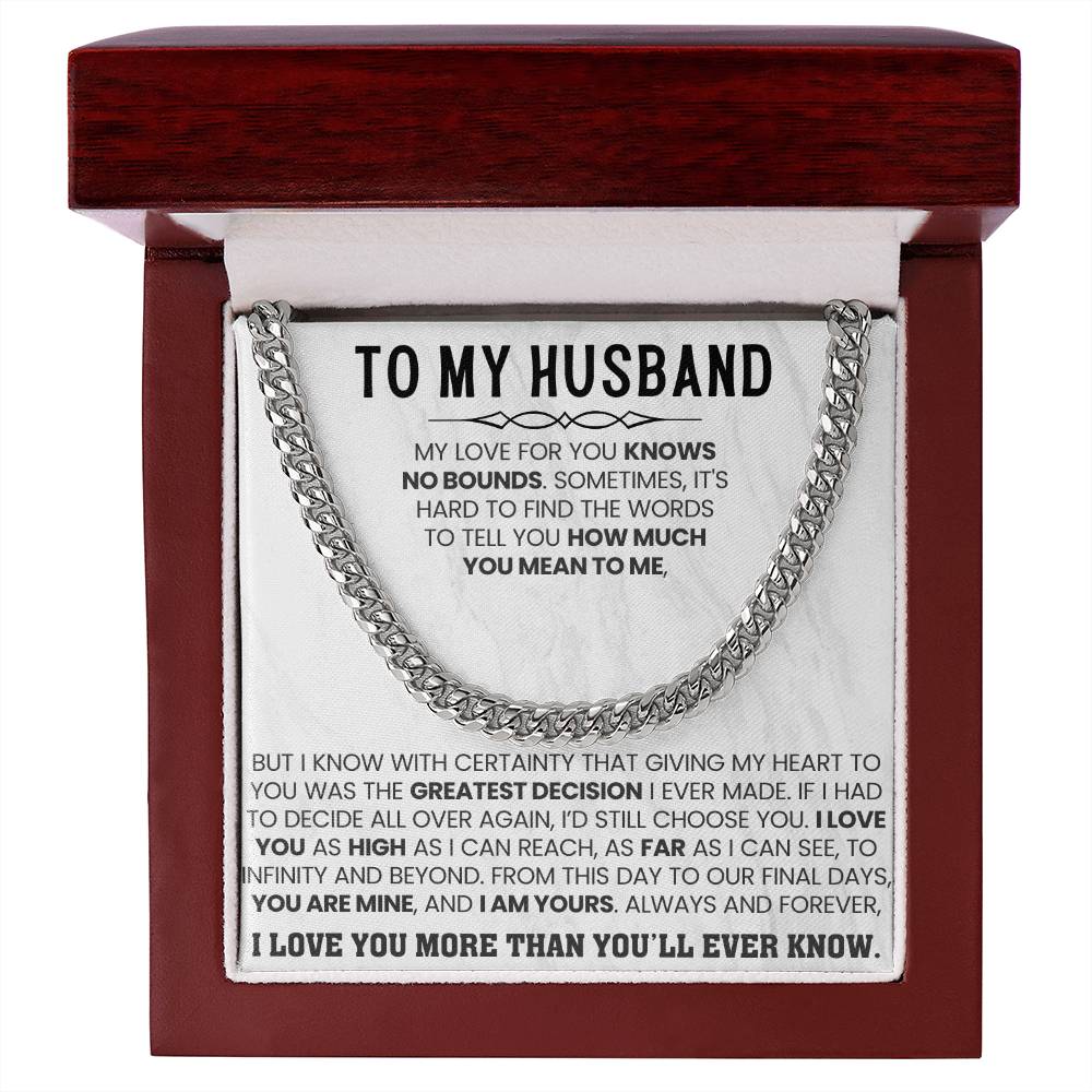 To My Husband – Cuban Link Chain – Birthday & Anniversary Jewelry from Wife