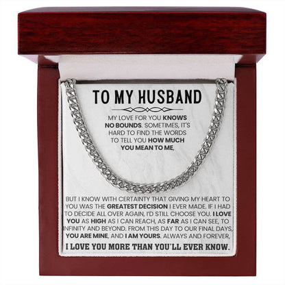 To My Husband – Cuban Link Chain – Birthday & Anniversary Jewelry from Wife
