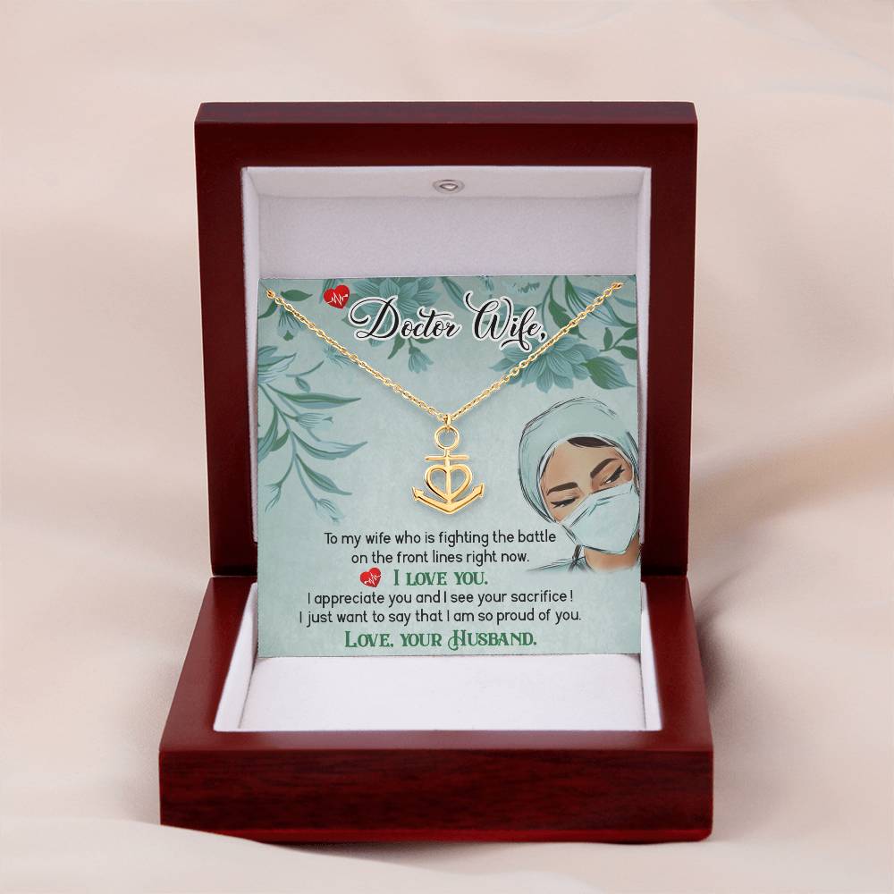 To My Doctor Wife Necklace Gift from Husband - Anchor Pendant Necklace