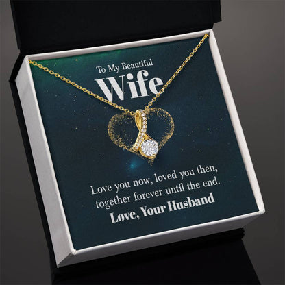To My Wife Necklace - Husband to Wife Jewelry for Romantic Valentine’s Day, Birthday & Anniversary Gifts - Alluring Beauty Necklace