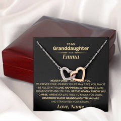 Classic Necklace Gift for Granddaughter, Jewelry Keepsake With Timeless Meaning, Interlocking Hearts Necklace, To My Beautiful Granddaughter