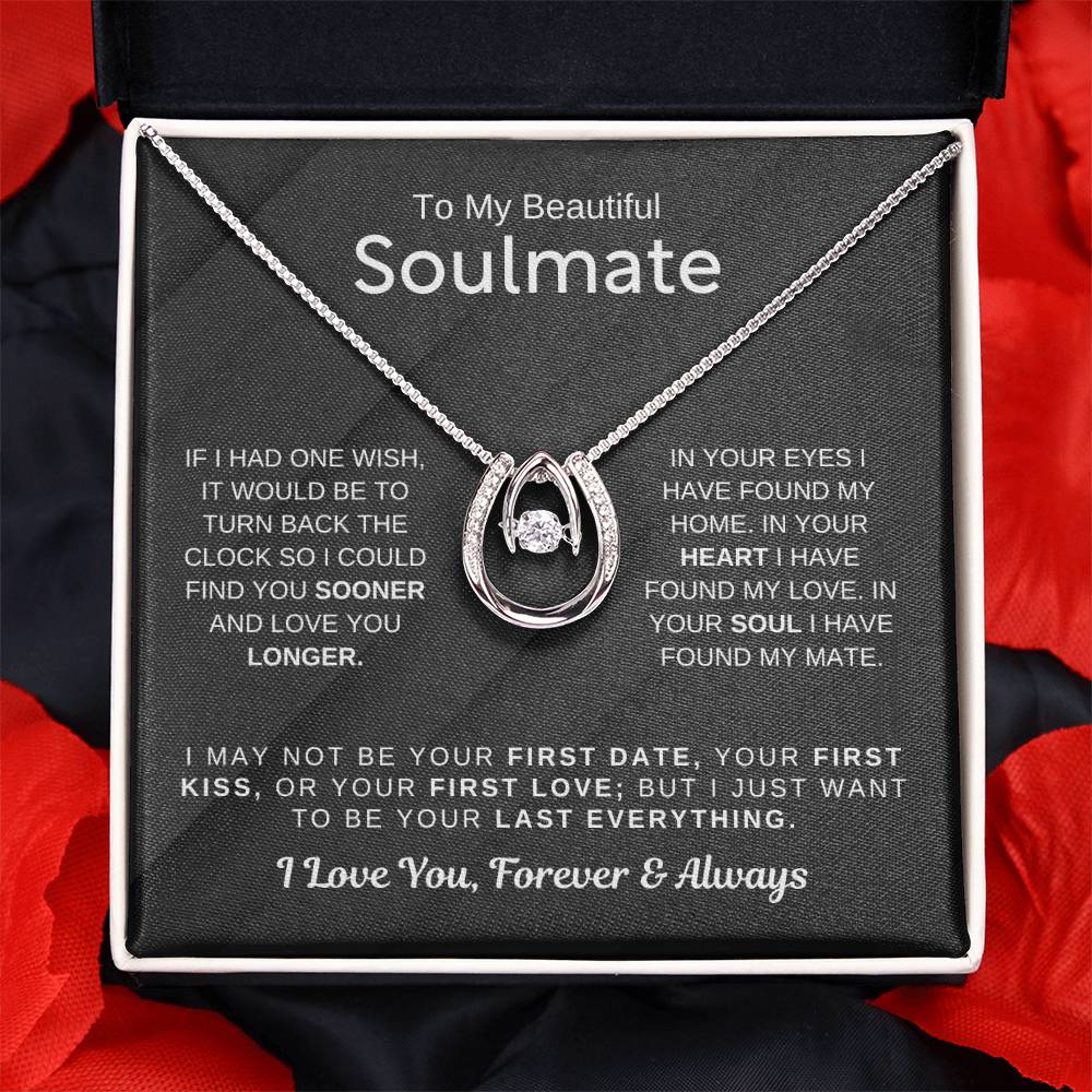 To My Beautiful Soulmate Necklace - Soulmate Necklace Gift for Surprises & Love Moments - Lucky In Love Necklace