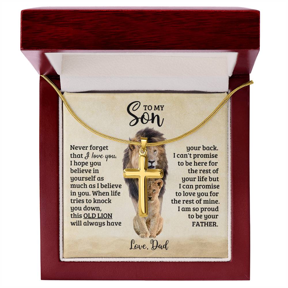 To My Son - Gift for Son from Dad - I am so proud to be your father - Artisan Cross Necklace