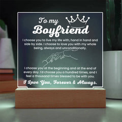 Acrylic Plaque, Romantic Gift For Him, Unique Love Message, Boyfriend Gift, Sentimental Keepsake, I Love You Forever & Always, To My Boyfriend
