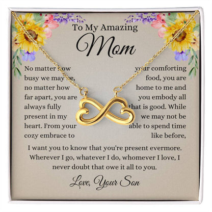 To My Amazing Mom - You are always fully in my heart - Endless Love Necklace - Gift for Mom