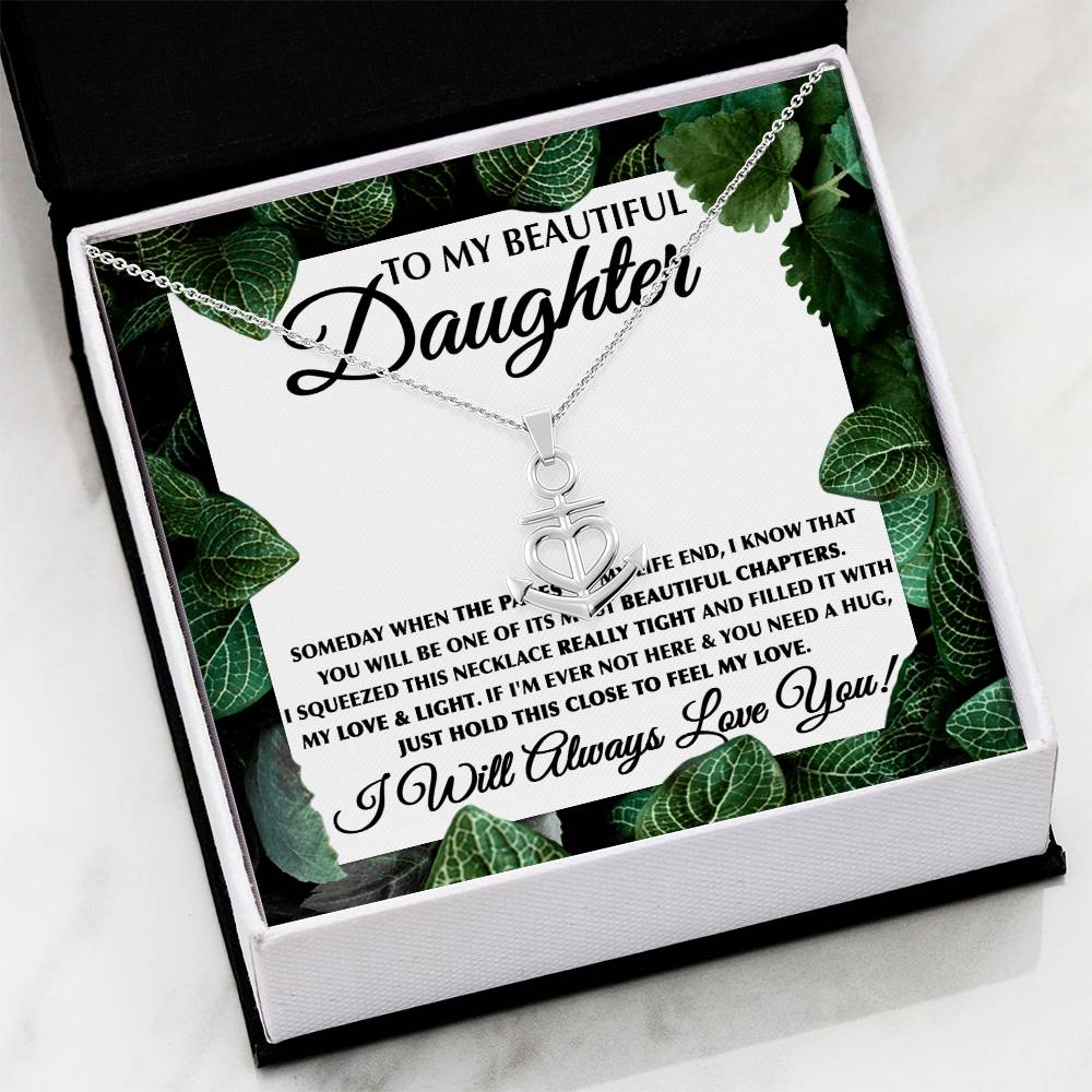 To My Daughter Necklace – Birthday & Graduation Jewelry for Her – Anchor Pendant Necklace