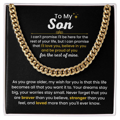 To My Son - I Believe in you - Chain Link Chain from Parents