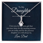 To My Daughter Necklace – Dad to Daughter Birthday Jewelry – Alluring Beauty Necklace