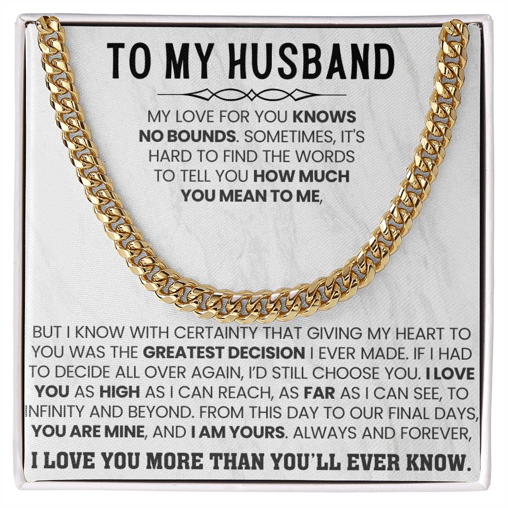 To My Husband – Cuban Link Chain – Birthday & Anniversary Jewelry from Wife
