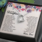 To My Daughter Necklace – Dad to Daughter Birthday Jewelry – Forever Love Necklace