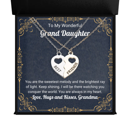 Granddaughter BFF Half Heart Necklace Set 