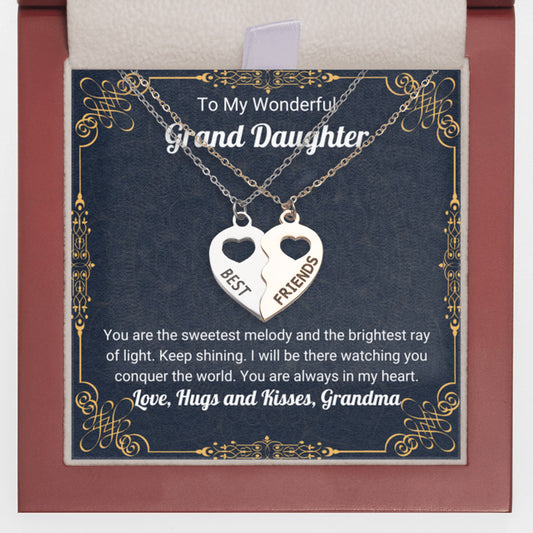 Granddaughter BFF Half Heart Necklace Set 