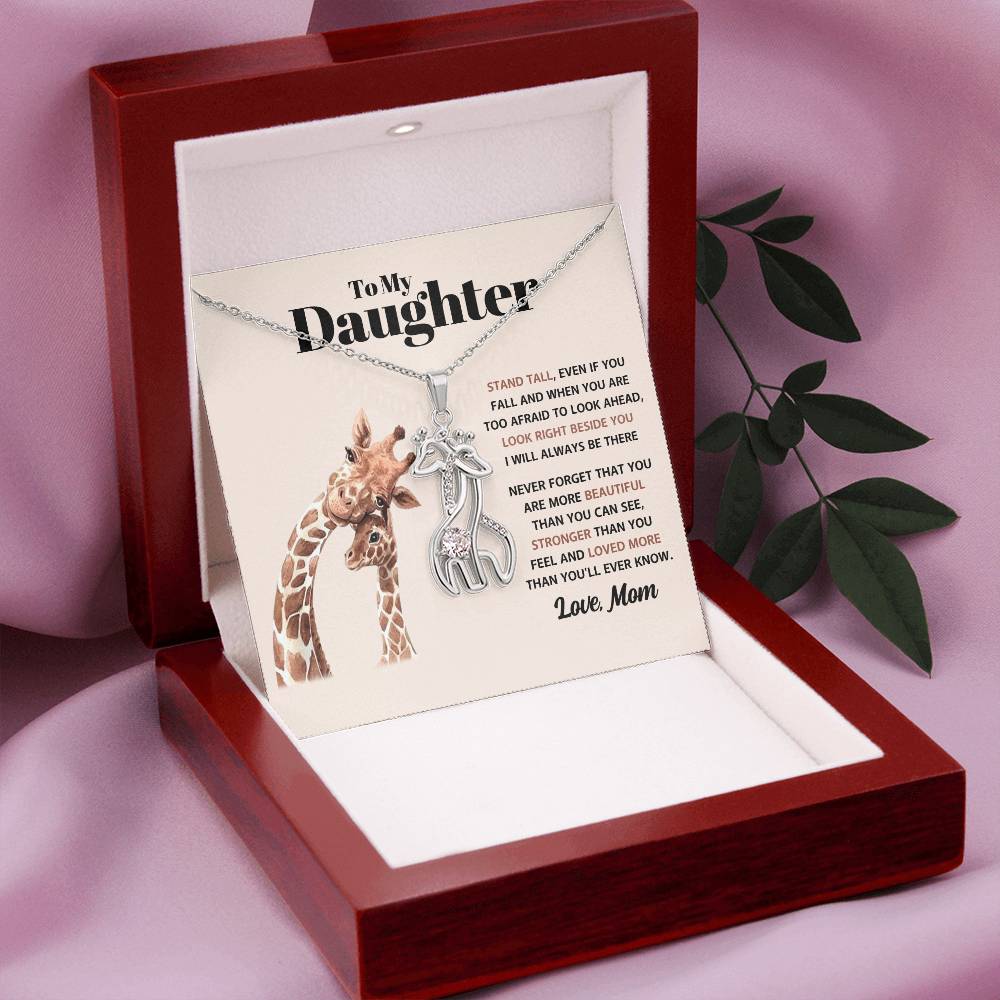 To My Daughter - Always Stand Tall - Giraffe Necklace Gift Set