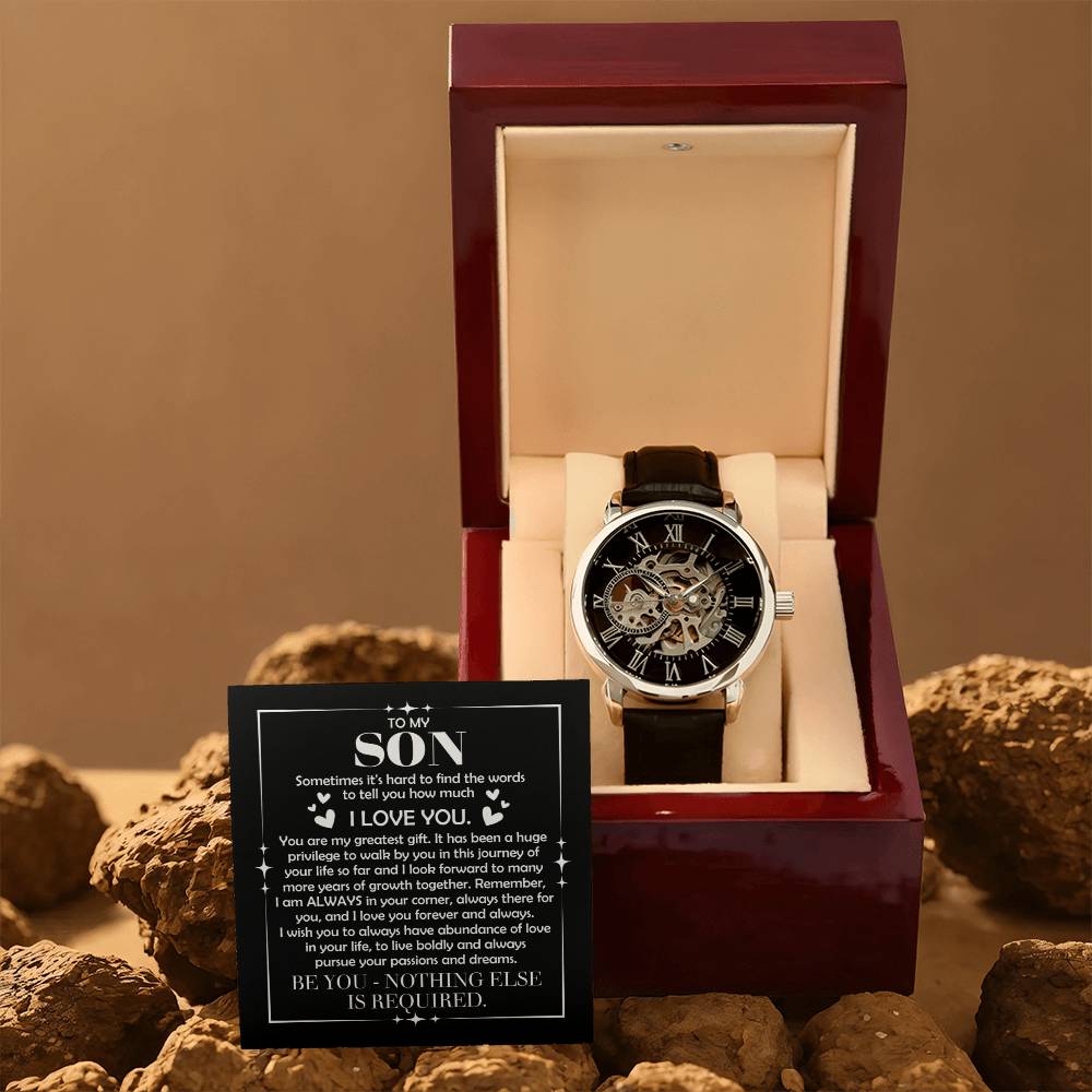 To My Son - You're the greatest gift - Men's Openwork Watch Gift for Son