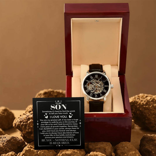 To My Son - You're the greatest gift - Men's Openwork Watch Gift for Son