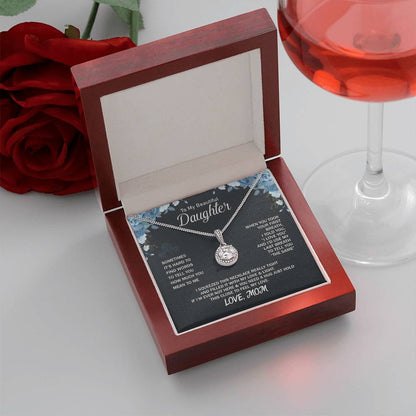 To My Daughter Necklace - Proud Mom to Daughter Jewelry for Birthday, Graduation & Special Celebrations - Eternal Hope Necklace