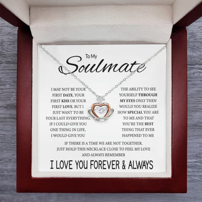 To My Soulmate Necklace - Heartfelt Gift for Her for Birthday & Romantic Days - Crown Pendant Necklace