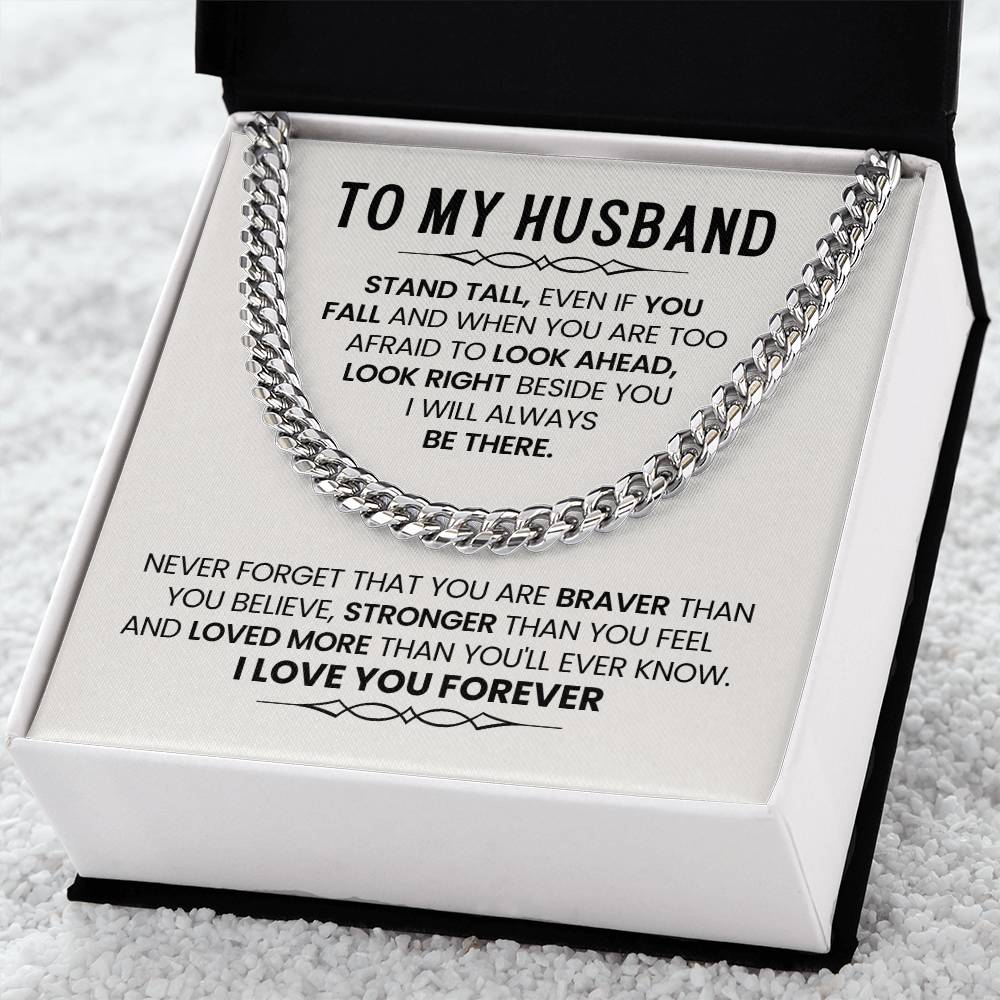 Cuban Link Chain for Husband from Wife – Anniversary, Birthday & Valentine’s Day Gift