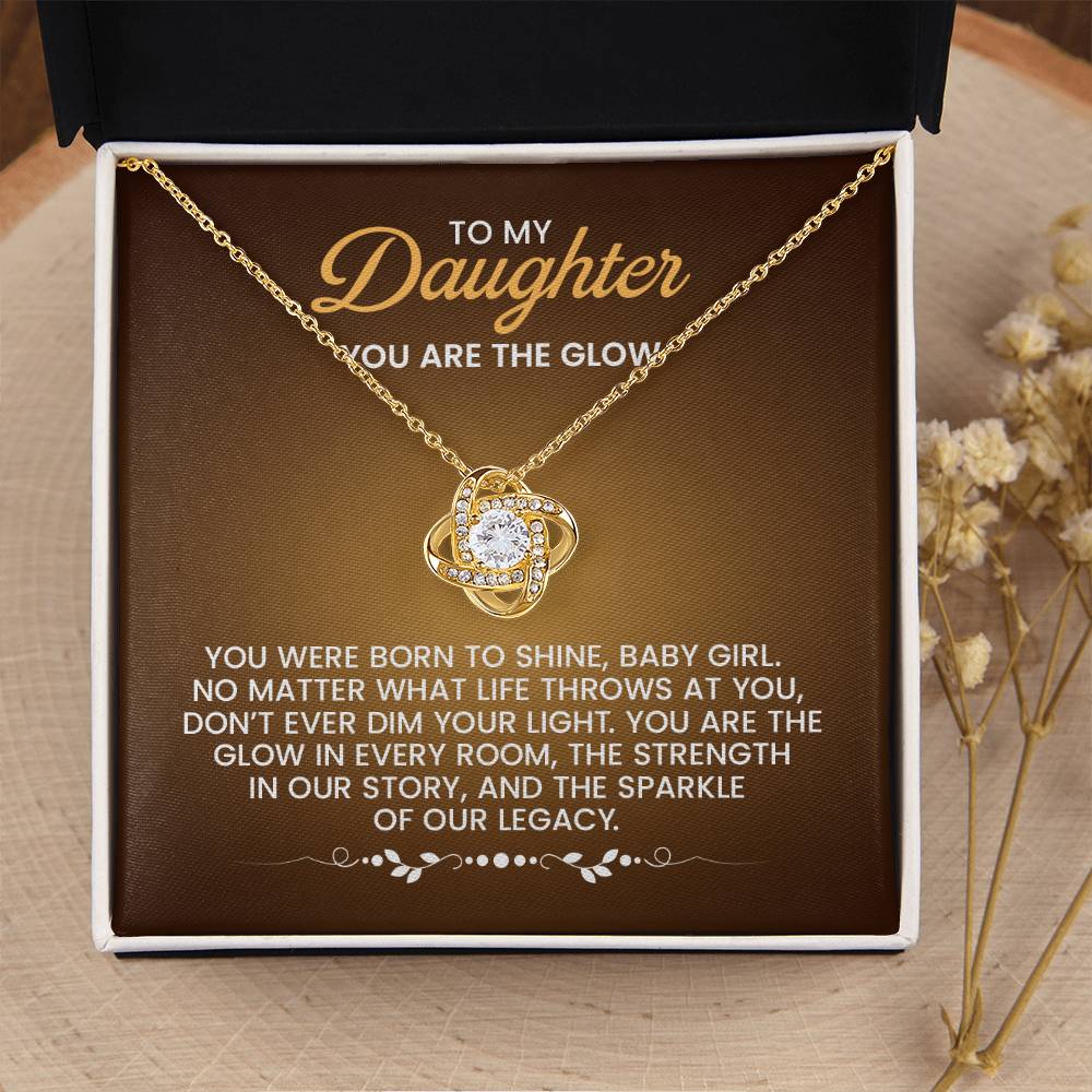 To My Daughter Necklace – Daughter Gift for Valentine’s and Graduation – Love Knot Necklace