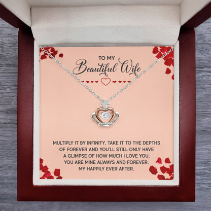 To My Wife Necklace - Emotional Love Gift from Husband for Birthday & Valentine’s Day - Crown Pendant Necklace