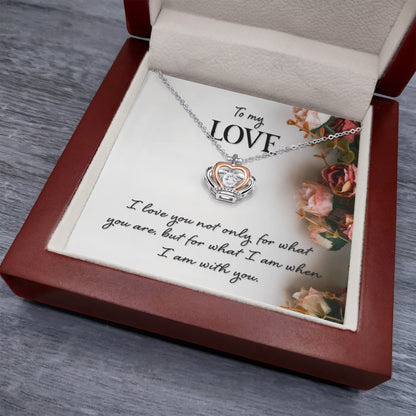 Love Gift for Wife from Husband - Meaningful Jewelry for Valentine’s Day & Special Occasions - Crown Pendant Necklace