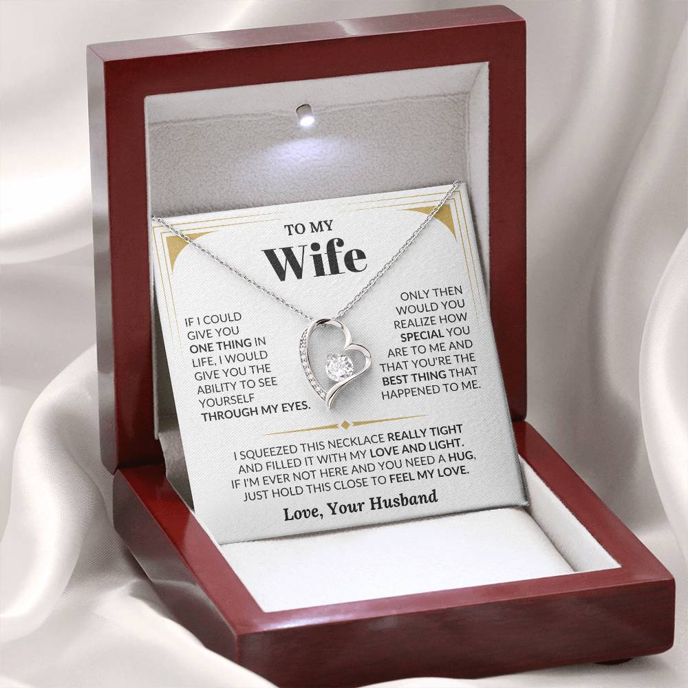 To My Wife Necklace - Romantic Husband to Wife Jewelry for Birthday, Valentine’s Day & Special Celebrations - Forever Love Necklace