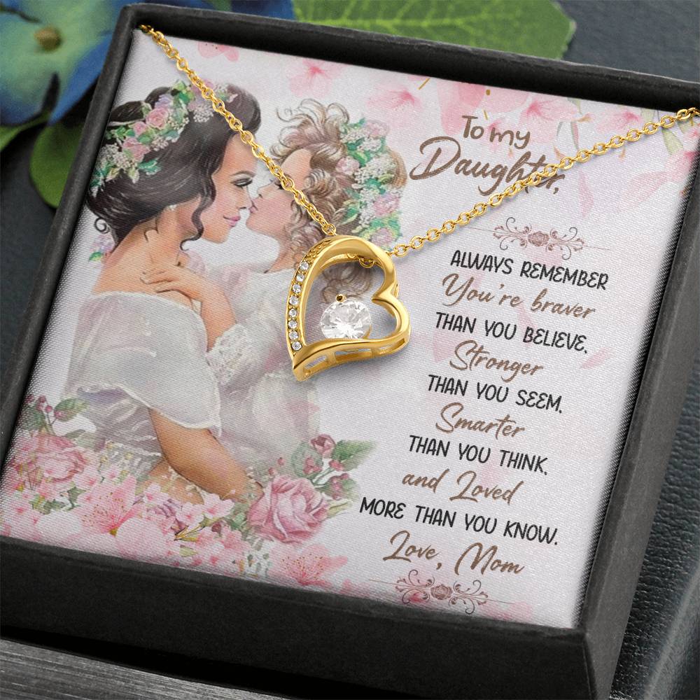 To My Daughter Necklace – Gift for Daughter from Mom – Forever Love Necklace