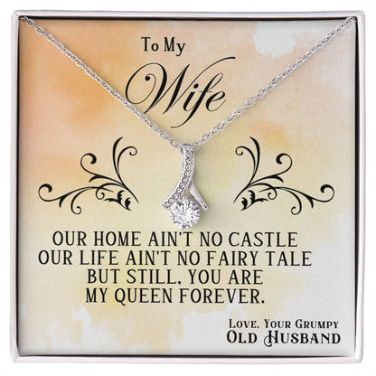 To My Wife Necklace - Sweet Emotional Gift for Wife from Husband on Birthday, Anniversary & Valentine’s Day - Alluring Beauty Necklace