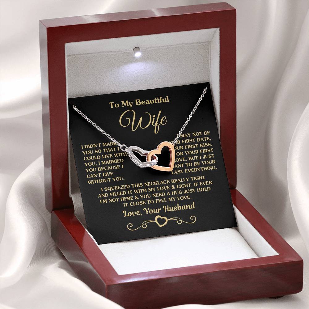 Best Romantic Gift for Wife - Jewelry from Husband - Interlocking Hearts Necklace