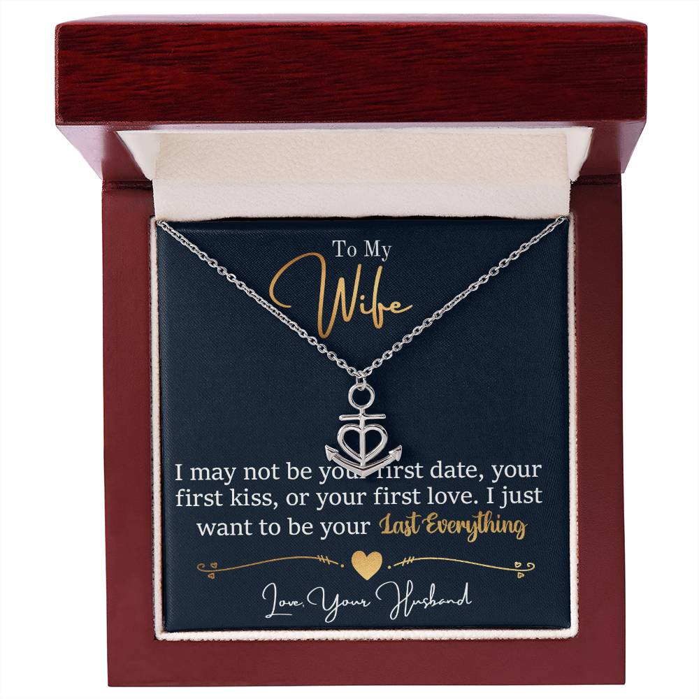Romantic Gift for Wife from Husband - Meaningful Jewelry for Birthday, Anniversary, Christmas & Valentine’s Day - Anchor Pendant Necklace