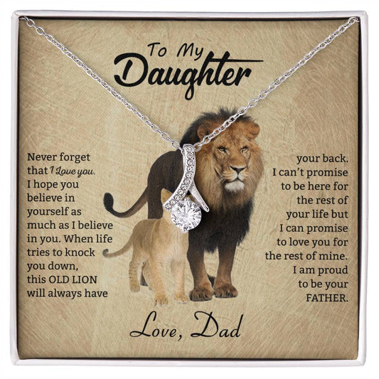 To My Daughter Necklace - Loving Gift for Daughter from Dad for Christmas, Proud Achievements & Special Days - Alluring Beauty Necklace