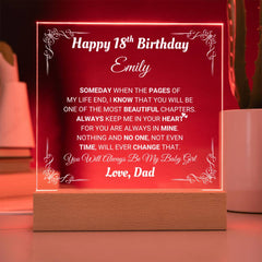 Happy 18th Birthday Gift, Custom Keepsake Décor, Inspirational Present for Daughter