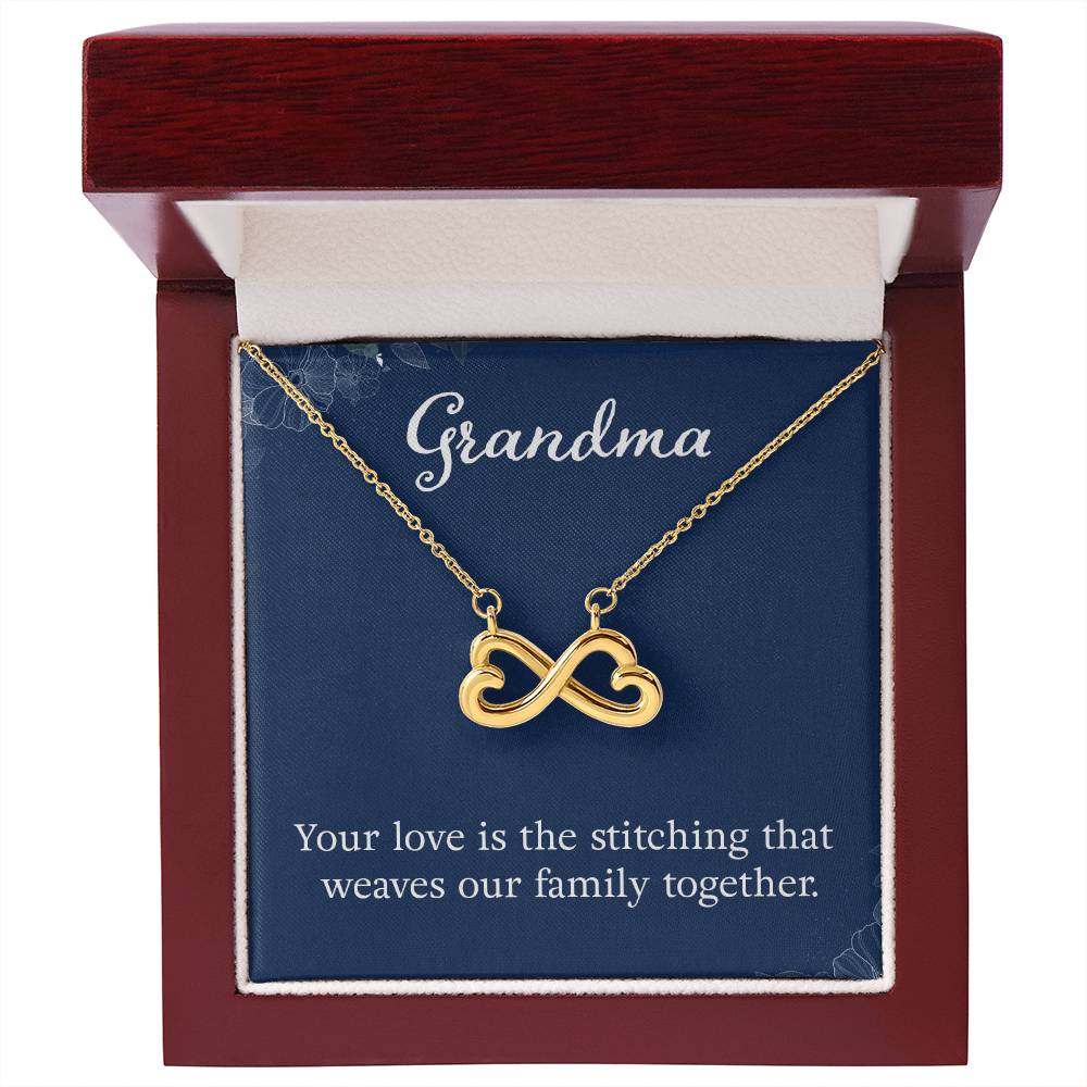Grandma - Your love is the stitching - Gift for Grandmother - Endless Love Necklace
