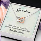 Gift for Grandma - Your Hugs and Kisses - Interlocking Hearts Necklace