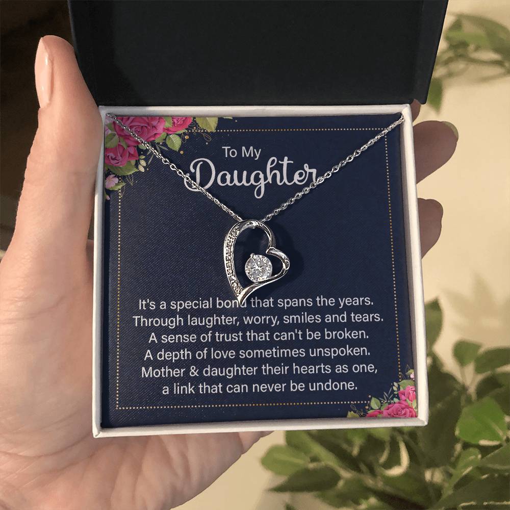 To My Daughter Necklace – Daughter Jewelry: Graduation, Birthday & Christmas – Forever Love Necklace