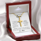 To My Handsome Son - Gift for Son from Mom - You're in my hear forever - Artisan Cross Necklace
